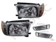 Black Headlights Corner + Bumper Signal Lights Set For 96 97 98 Toyota 4Runner 