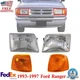Headlights Assembly Halogen + Corner Lights Lens&Housing For 1993-97 Ford Ranger