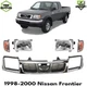 Front Grille Assembly Chrome & Black & Headlights For 1998-2000 Nissan Frontier