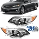 For 2012-2014 Toyota Camry Headlight Lamp Black Projector Clear Lens Left+Right