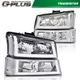 For 2003-2007 Chevy Silverado 1500 2500 3500 LED DRL Headlights+Bumper Lamps