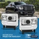 For 14-18 GMC Sierra 1500 / 15-19 2500HD Chrome Clear Projector Headlights Lamps