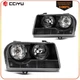 Headlights Assembly For 2005-2010 Chrysler 300 2.7L 3.5L Black Housing Pair