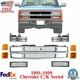 Front Grille Chrome + Head Light Kit For 1995-1999 Chevrolet C/K Series Suburban