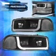 For 99-06 GMC Sierra Yukon XL 1500 2500 LED DRL Black Headlights Lamp Left+Right