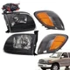 For 00-04 Toyota Tundra Regular|Access Cab [Black] Headlights w/ Corner Light