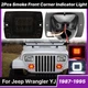2Pcs Clear/Smoked LED Front Marker Corner Light For Jeep Wrangler YJ 1987-1995