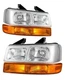for 2003-2014 Chevy Express 1500/Gmc 03-14 Transparent Housing+Amber Sidelight