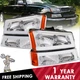 Pair For 2003-06 Chevy Silverado 1500 2500 3500 LED DRL Headlights&Bumper Lamps