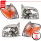 Headlights Turn Signal Lights set 4 pc for 2006 Toyota Tundra Base Regular Cab