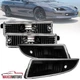 Black Bumper Lamps Fits 1993-2002 Chevy Camaro Turn Signal Lights Front+Rear