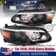 Headlights For 2016-2018 Chevy Malibu Halogen Projector Driver+Passenger Side