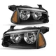 For 06-10 Dodge Charger Headlights Black Housing Amber Corner Headlamps LH & RH