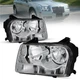 2X Chrome Headlamps Headlights Assembly For 2005-2010 Chrysler 300 Halogen