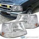 Fits Ford 98-00 Ranger LED DRL Clear Headlights+Corner Turn Signal Bumper Lamps