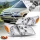 For 97-05 Chevy Venture Chrome Housing Amber Corner Signal Headlight/Lamps Pair