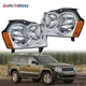 2PCS Chrome Front Lamps Headlights Assembly For 2005-2007 Jeep Grand Cherokee