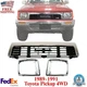 Front Bumper Center Grille + Headlight Bezels For 1989-1991 Toyota Pickup 4WD