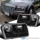 Black Fit 2005-2010 Chrysler 300 Headlights Halogen Headlamps L+R Assembly 05-10