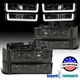 Fit 1994-1998 GMC C10 C/K 1500 2500 3500 Smoke Headlights Bumper Lamps LED Strip