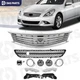 Front Bumper Upper Lower Grille Fog Lights For 2010-2013 Infiniti G37 11-12 G25