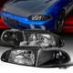 Black Headlights+Corner Signal Lamps Fit 1992-1995 Honda Civic Coupe Hatchback