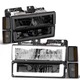 Fit 88-93 Chevy Blazer C/K LED DRL Headlight+Bumper Signal+Corner Lamps Smoked