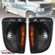 Fits 1992-2007 Ford E150 E250 E350 E450 Econoline Van Black Corner Lights Lamps