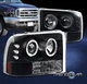 1999-2004 FORD F250 F350 EXCURSION HALO LED PROJECTOR HEADLIGHT LAMP BLACK TRUCK