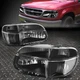 FOR 95-01 FORD EXPLORER BLACK HOUSING CLEAR CORNER HEADLIGHT BUMPER HEAD LAMPS