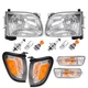 For Toyota Tacoma 2001-2004 03 Headlights Corner Signal Lights Bumper Lamp Set
