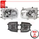 Fog Lights and Headlight Kit 4 pc right left for 1999-2004 Nissan Pathfinder