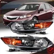 Pair Headlight Assembly For 2009-2014 Acura TSX Black Housing