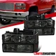 Fit 1994-1998 GMC C10 Pickup Sierra Suburban Smoke Headlights+Corner+Bumper Lamp