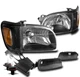 FOR 01-04 TOYOTA TACOMA PICKUP BLACK HEADLIGHTS W/CORNER+BUMPER+50W 6K HID KIT FOR 01-04 TOYOTA TACOMA PICKUP BLACK HEADLIGHTS W/CORNER+BUMPER+50W 6K HID KIT