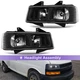 For 2003-2024 Chevy Express|GMC Savana 1500 2500 3500 Black Headlight Upper Lamp