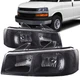 Headlights Set For 2003-2023 Chevy GMC Express Savana 1500 GM2502233 GM2503233