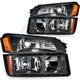 Headlights Assembly Set Fits Chevy Avalanche 2002-2006 Driver and Passenger Side