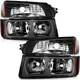 Black For 2003-2006 Chevy Avalanche 1500 2500 Left+Right Headlights Assembly