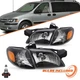 [W/Bulb] Pairs For 1997-2005 Pontiac Montana Chevy Venture Black Headlights L+R