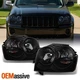 Fit 05-07 Jeep Grand Cherokee *Black Smoke* Headlights Front Lamps Replacement