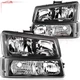 Pair Headlights Assembly For 03-06 Chevy Avalanche 1500/2500 Silverado 3500