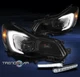 For 2012-2015 Subaru Impreza LED Tube Black/Smoke Projector Headlight+Bumper DRL