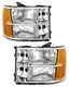 Headlight Assembly compatible with 07-13 GMC Sierra 1500/07-14 GMC Sierra 250...