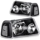 Fits Ford Ranger 2001-2011 Black Clear Lens Left+Right Pair Headlights Assembly