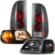 Headlights+Tail Lights Assembly Left+Right For 1997-2003 Ford F150 Black Smoked