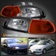 Fits 1992-1995 Honda Civic 2/3Dr EG EH Black Headlights+Amber/Smoke Corner Lamps