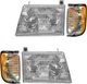 OE Style Fit 1992-2007 Ford Econoline E150 E250 Headlights+Corner Parking Signal