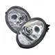 Projector Headlights Pair Fit VW Beetle 98-05, Chrome Housing Clear Lens