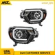 Headlight Assembly For Toyota Tacoma 12-15 Halogen Projector Black Amber LED DRL